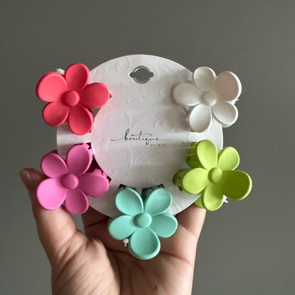 Flower Hair Clips Set - Multicolor